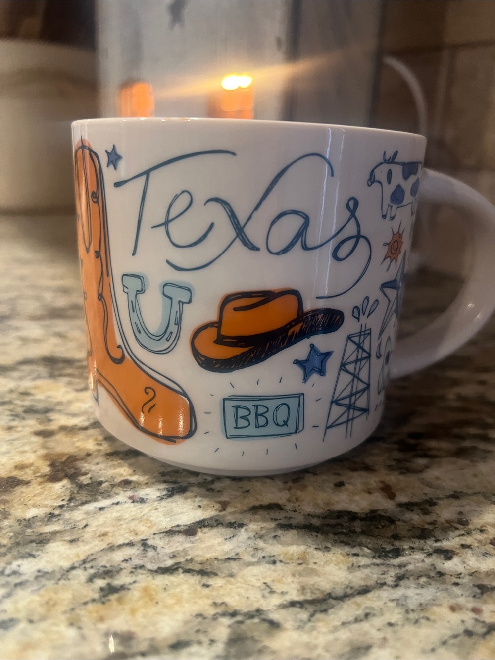 Starbucks Texas Been There Ceramic Mug - Orange and Blue